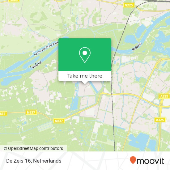 De Zeis 16, 6846 KK Arnhem kaart