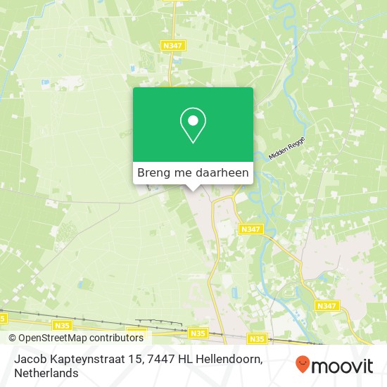 Jacob Kapteynstraat 15, 7447 HL Hellendoorn kaart