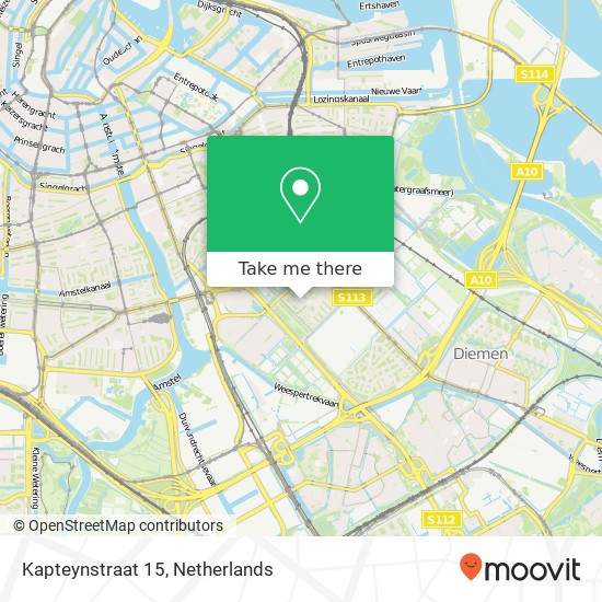Kapteynstraat 15, 1097 KN Amsterdam kaart