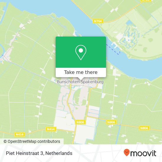 Piet Heinstraat 3, 3752 CW Bunschoten Spakenburg kaart