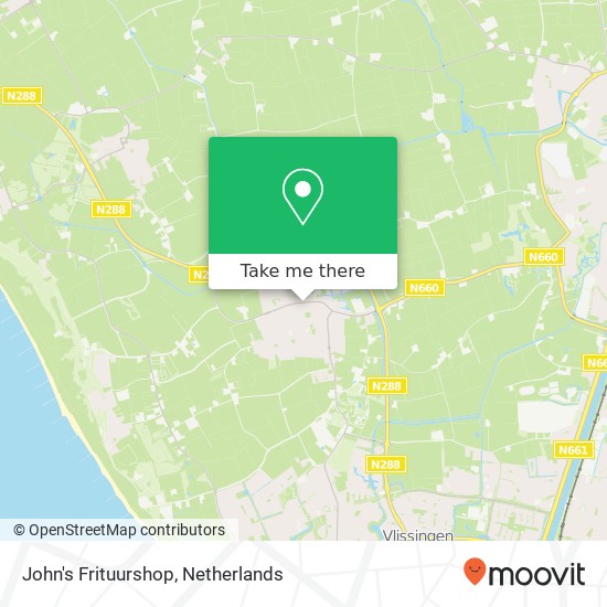 John's Frituurshop, Middelburgsestraat 24 kaart