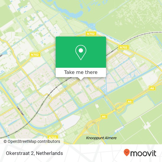 Okerstraat 2, 1339 AS Almere-Buiten kaart