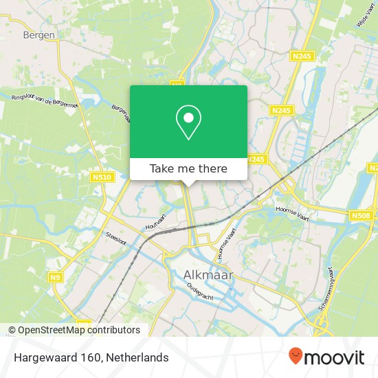 Hargewaard 160, 1824 TG Alkmaar kaart