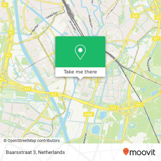 Baarsstraat 3, 3525 TN Utrecht kaart