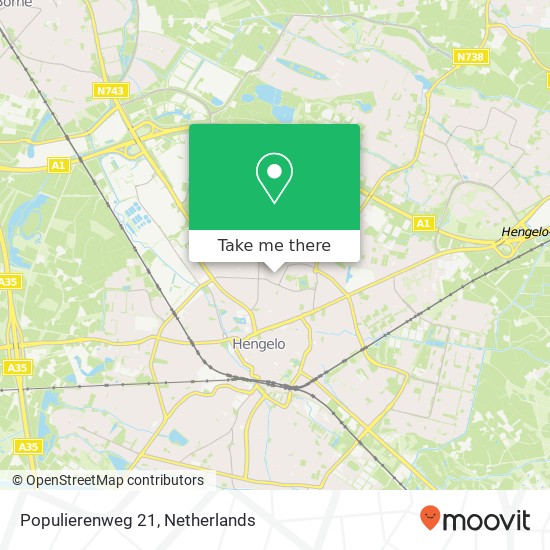 Populierenweg 21, 7556 HA Hengelo kaart