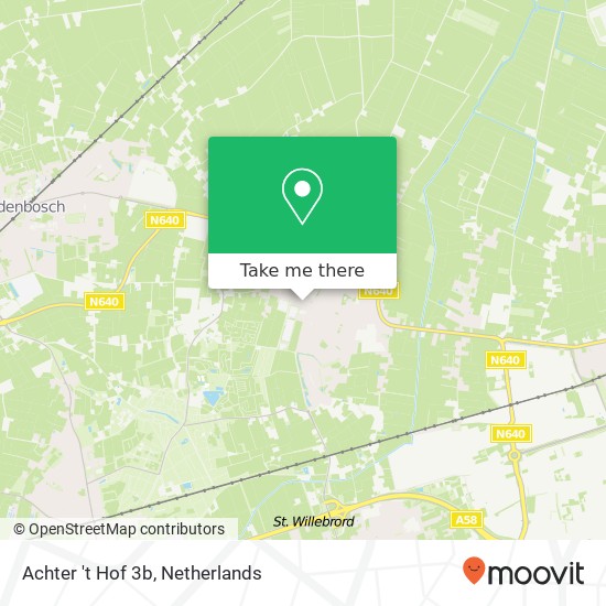 Achter 't Hof 3b, 4741 TM Hoeven kaart