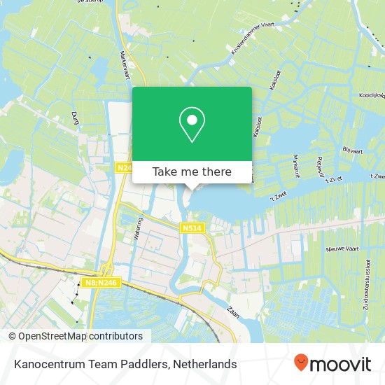 Kanocentrum Team Paddlers, Poelweg 1B kaart