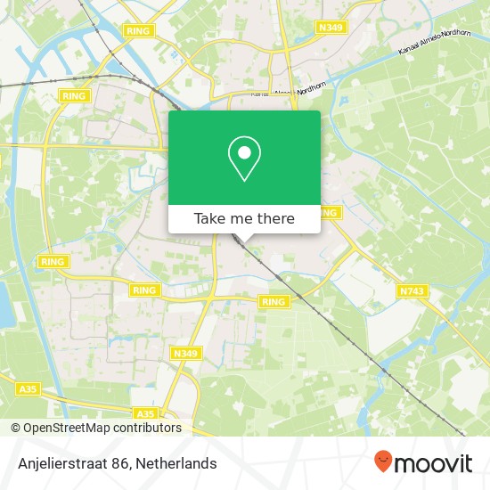 Anjelierstraat 86, 7601 BM Almelo kaart