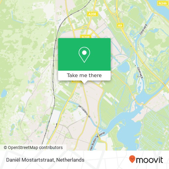 Daniël Mostartstraat, 2026 SR Haarlem kaart