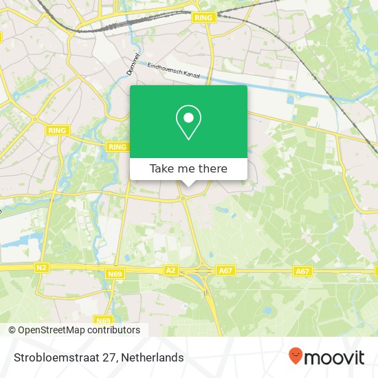 Strobloemstraat 27, 5643 JW Eindhoven kaart