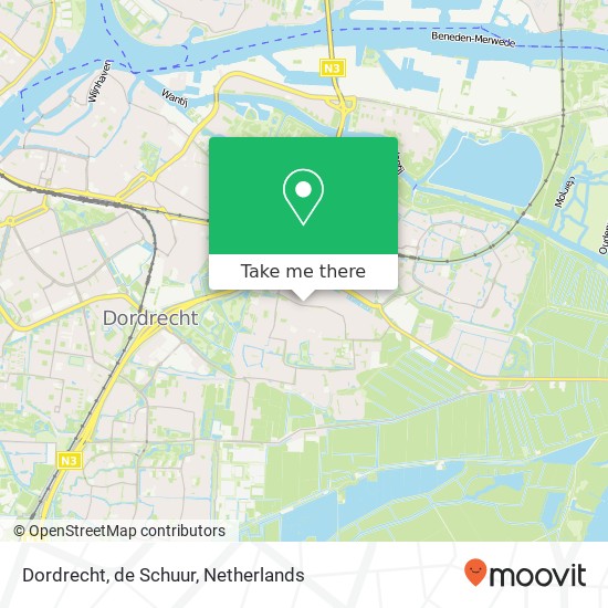 Dordrecht, de Schuur kaart