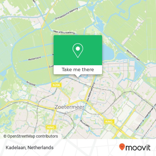 Kadelaan, Kadelaan, 2725 BB Zoetermeer, Nederland kaart