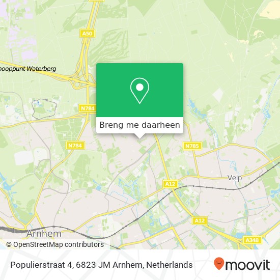 Populierstraat 4, 6823 JM Arnhem kaart
