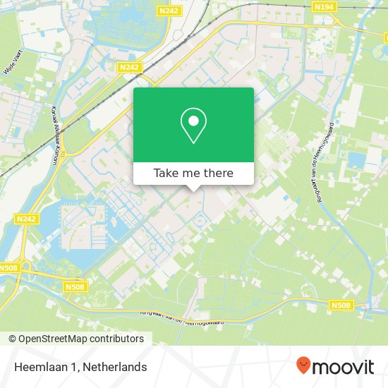 Heemlaan 1, 1705 DS Heerhugowaard kaart