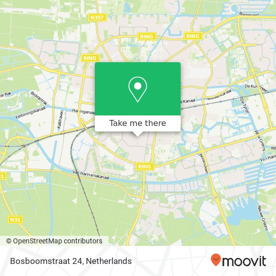 Bosboomstraat 24, 8932 HX Leeuwarden kaart
