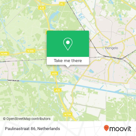 Paulinastraat 86, 7555 JX Hengelo kaart