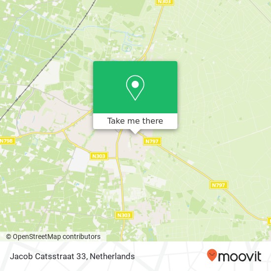 Jacob Catsstraat 33, 3881 XL Putten kaart