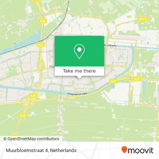 Muurbloemstraat 4, 7906 PT Hoogeveen kaart