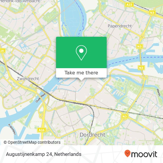 Augustijnenkamp 24, 3311 XC Dordrecht kaart
