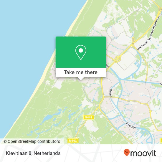 Kievitlaan 8, 2224 JP Katwijk aan Zee kaart