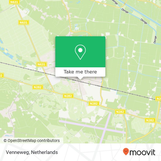 Venneweg, 5121 Rijen kaart