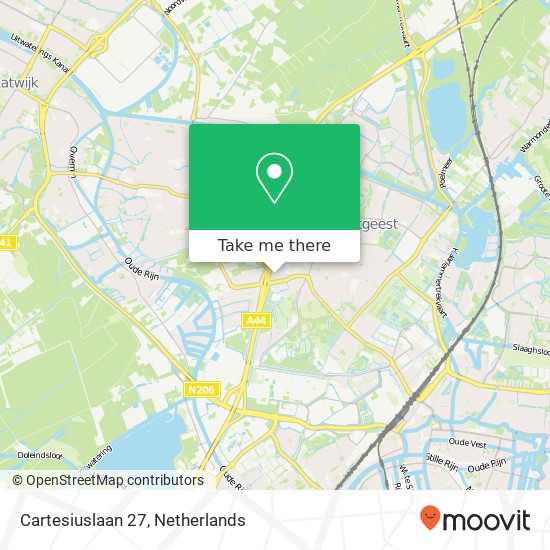 Cartesiuslaan 27, 2341 AM Oegstgeest kaart