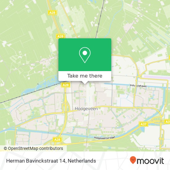 Herman Bavinckstraat 14, 7901 BT Hoogeveen kaart