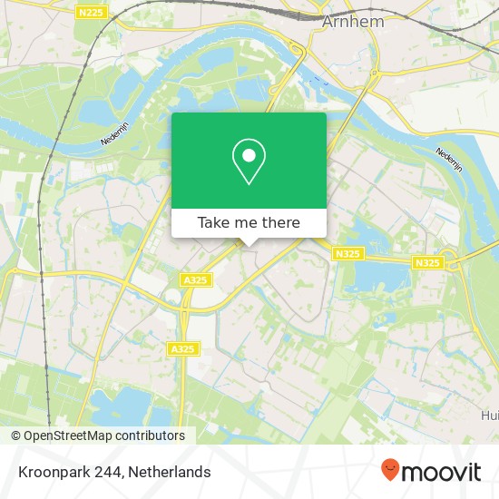 Kroonpark 244, 6831 GV Arnhem kaart
