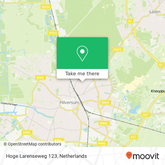 Hoge Larenseweg 123, 1221 AL Hilversum kaart