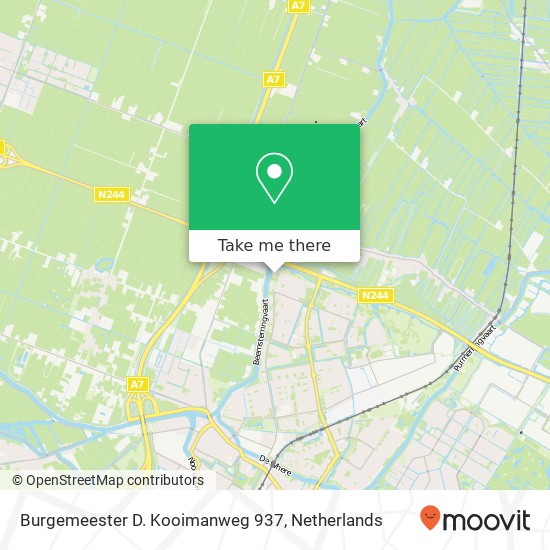 Burgemeester D. Kooimanweg 937, 1444 CH Purmerend kaart