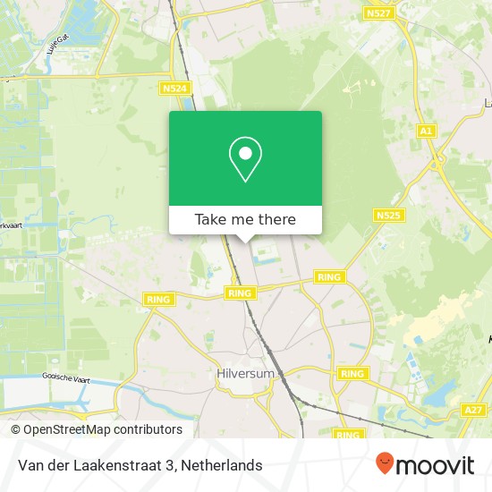 Van der Laakenstraat 3, 1222 NM Hilversum kaart