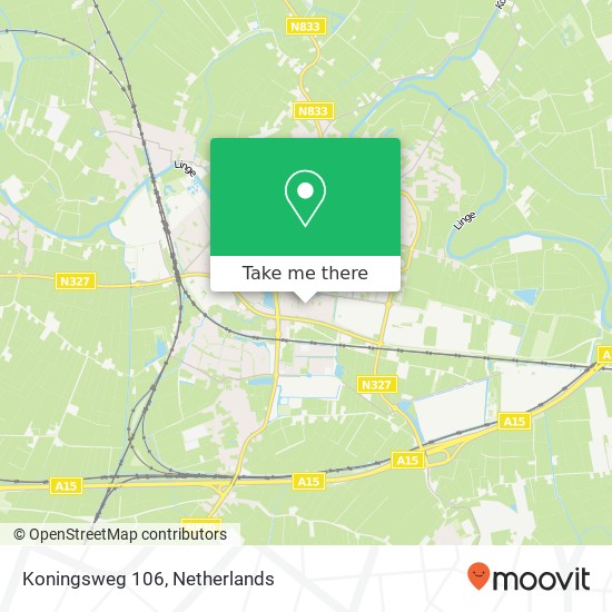 Koningsweg 106, 4191 HD Geldermalsen kaart