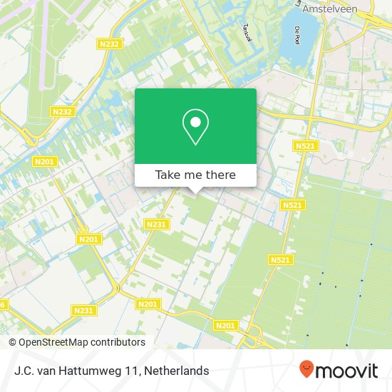 J.C. van Hattumweg 11, 1187 ZN Amstelveen kaart