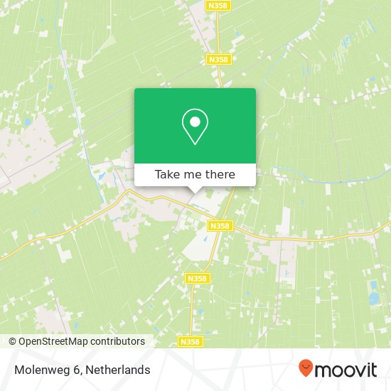 Molenweg 6, 9231 HS Surhuisterveen kaart