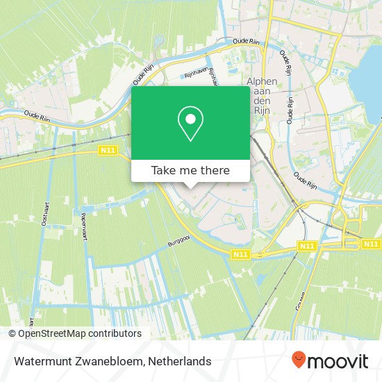 Watermunt Zwanebloem, 2408 LS Alphen aan den Rijn kaart