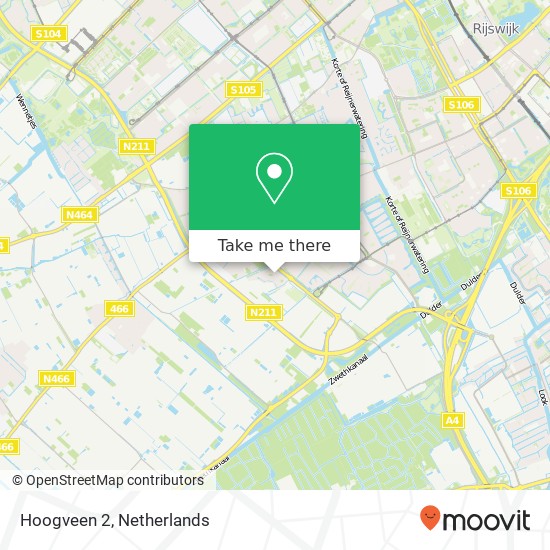 Hoogveen 2, 2291 NH Wateringen kaart