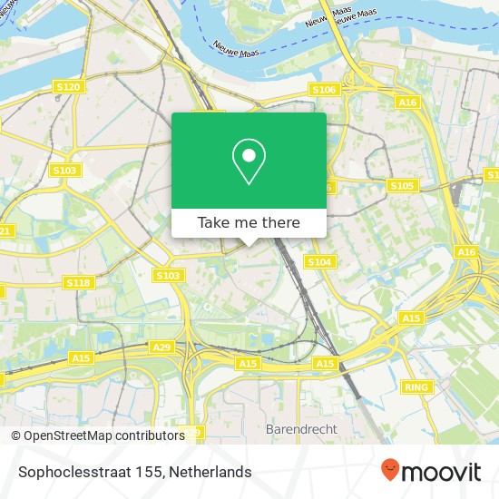 Sophoclesstraat 155, 3076 AM Rotterdam kaart
