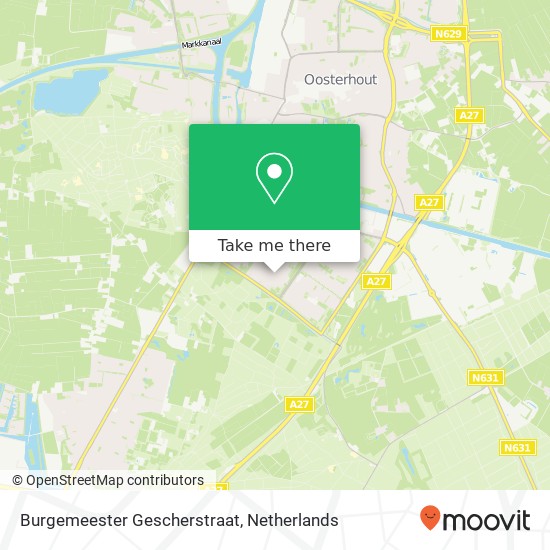 Burgemeester Gescherstraat, 4904 ND Oosterhout kaart