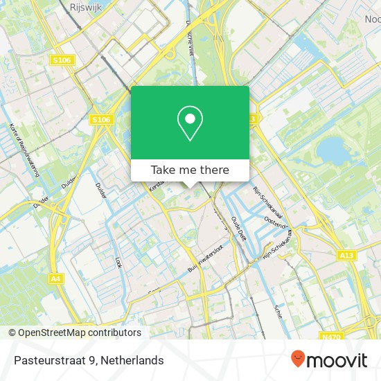 Pasteurstraat 9, 2613 ZW Delft kaart