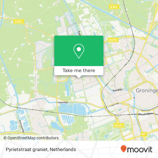 Pyrietstraat graniet, 9743 VX Groningen kaart