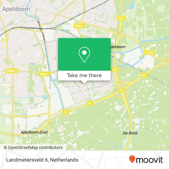 Landmetersveld 6, 7327 KA Apeldoorn kaart