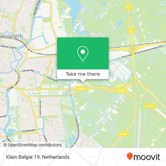 Klein Belgie 19, 2141 BH Vijfhuizen kaart