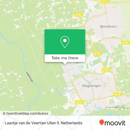 Laantje van de Veertien Uilen 9, 6708 TH Wageningen kaart