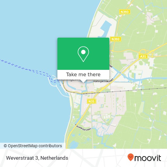 Weverstraat 3, 8861 DX Harlingen kaart