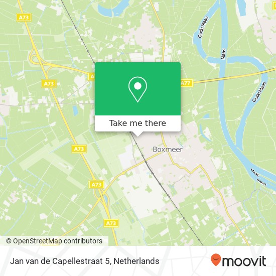 Jan van de Capellestraat 5, 5831 VT Boxmeer kaart