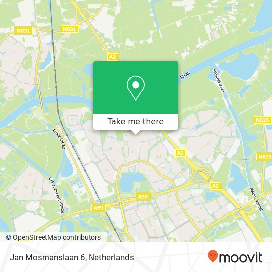 Jan Mosmanslaan 6, 5237 BA 's-Hertogenbosch (Bois-le-Duc) kaart