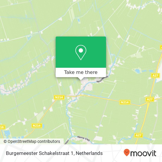 Burgemeester Schakelstraat 1, 4225 RP Noordeloos kaart