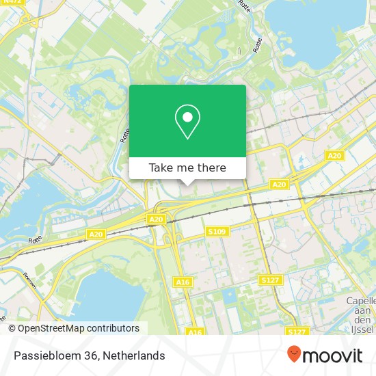 Passiebloem 36, 3068 AK Rotterdam kaart