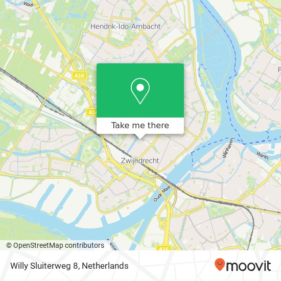 Willy Sluiterweg 8, 3331 VS Zwijndrecht kaart