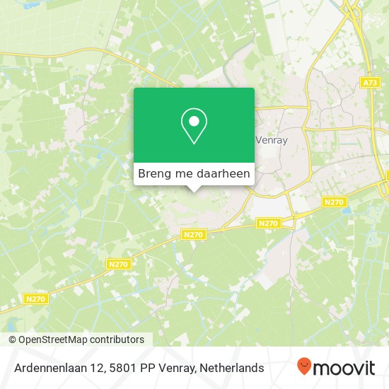 Ardennenlaan 12, 5801 PP Venray kaart